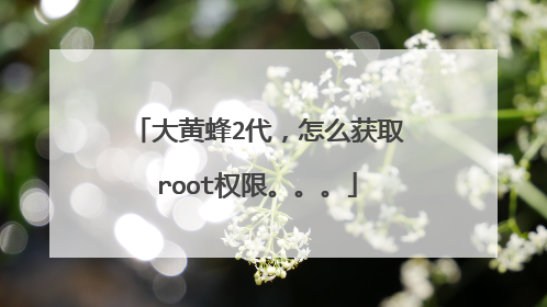 大黄蜂2代，怎么获取root权限。。。