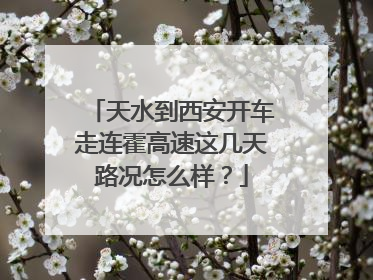 天水到西安开车走连霍高速这几天路况怎么样？