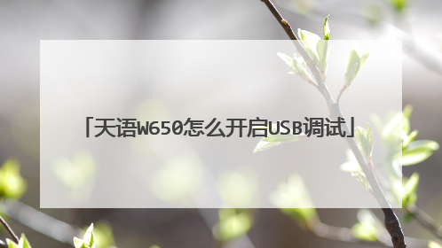 天语W650怎么开启USB调试