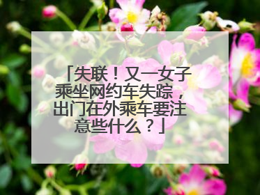 失联！又一女子乘坐网约车失踪，出门在外乘车要注意些什么？