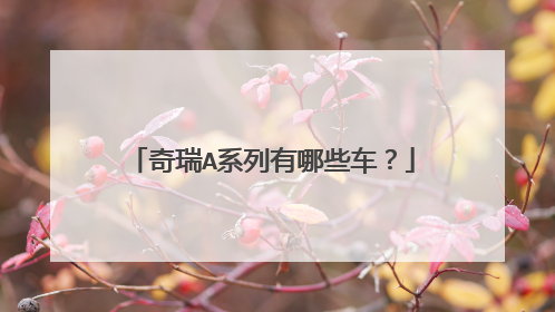 奇瑞A系列有哪些车？