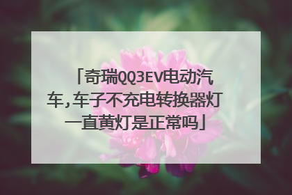 奇瑞QQ3EV电动汽车,车子不充电转换器灯一直黄灯是正常吗