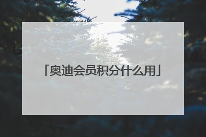 奥迪会员积分什么用