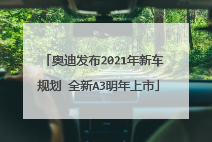 奥迪发布2021年新车规划 全新A3明年上市
