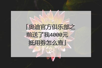 奥迪官方俱乐部之前送了我4000元抵用券怎么查