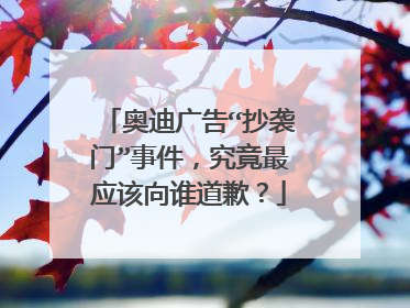 奥迪广告“抄袭门”事件，究竟最应该向谁道歉？