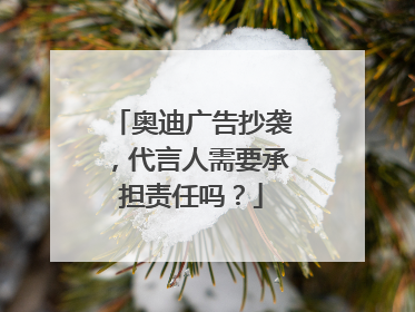 奥迪广告抄袭，代言人需要承担责任吗？