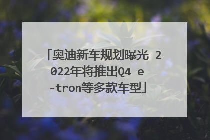 奥迪新车规划曝光 2022年将推出Q4 e-tron等多款车型