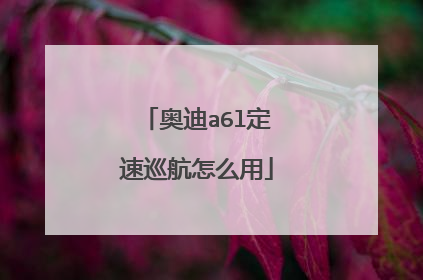 奥迪a6l定速巡航怎么用