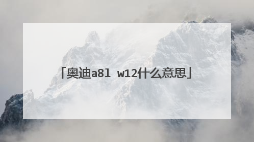 奥迪a8l w12什么意思