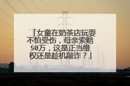 女童在奶茶店玩耍不慎受伤，母亲索赔50万，这是正当维权还是趁机敲诈？