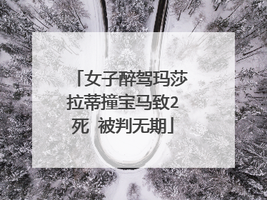 女子醉驾玛莎拉蒂撞宝马致2死 被判无期