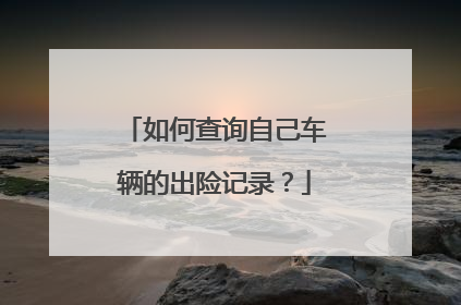 如何查询自己车辆的出险记录？