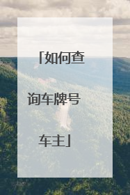 如何查询车牌号车主