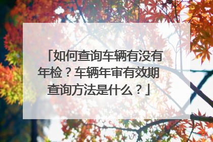 如何查询车辆有没有年检？车辆年审有效期查询方法是什么？