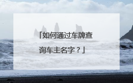 如何通过车牌查询车主名字？