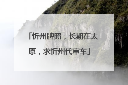 忻州牌照，长期在太原，求忻州代审车