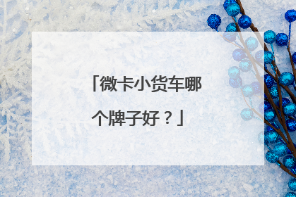 微卡小货车哪个牌子好？