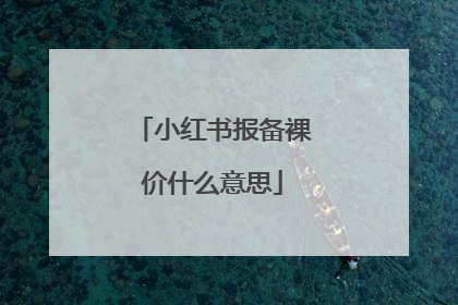 小红书报备裸价什么意思