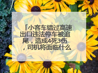 小客车错过高速出口违法停车被追尾，造成4死3伤，司机将面临什么处罚？