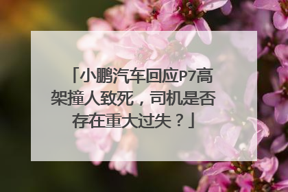 小鹏汽车回应P7高架撞人致死，司机是否存在重大过失？