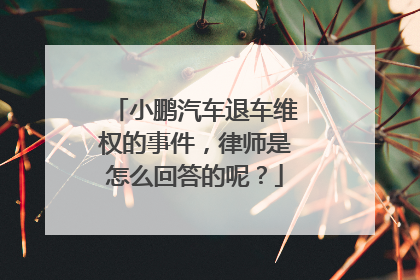 小鹏汽车退车维权的事件，律师是怎么回答的呢？