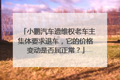 小鹏汽车遭维权老车主集体要求退车，它的价格变动是否属正常？