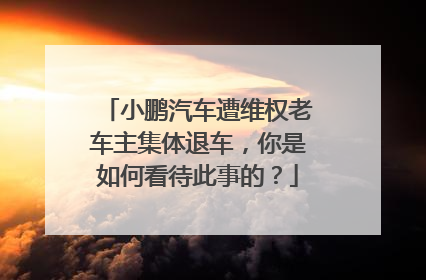 小鹏汽车遭维权老车主集体退车，你是如何看待此事的？