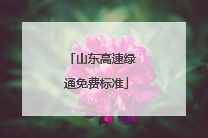 山东高速绿通免费标准