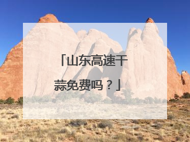 山东高速干蒜免费吗？