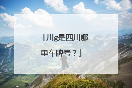 川g是四川哪里车牌号？