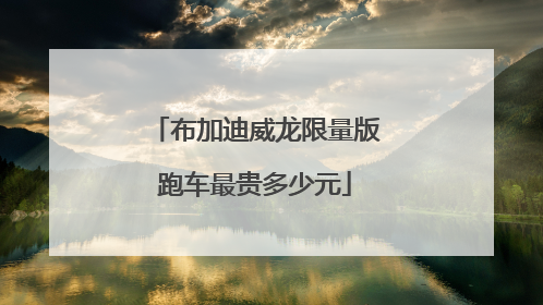 布加迪威龙限量版跑车最贵多少元