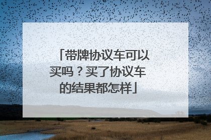 带牌协议车可以买吗？买了协议车的结果都怎样