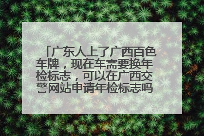 广东人上了广西百色车牌，现在车需要换年检标志，可以在广西交警网站申请年检标志吗，然后快递过来？