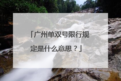 广州单双号限行规定是什么意思？