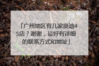 广州地区有几家奥迪4S店？谢谢，最好有详细的联系方式和地址