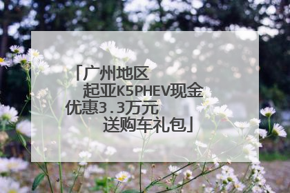 广州地区         起亚K5PHEV现金优惠3.3万元        送购车礼包