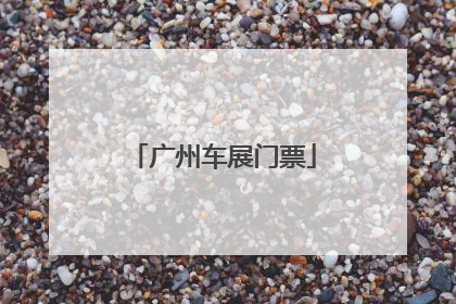 广州车展门票