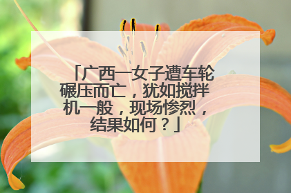 广西一女子遭车轮碾压而亡，犹如搅拌机一般，现场惨烈，结果如何？