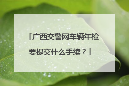 广西交警网车辆年检要提交什么手续？