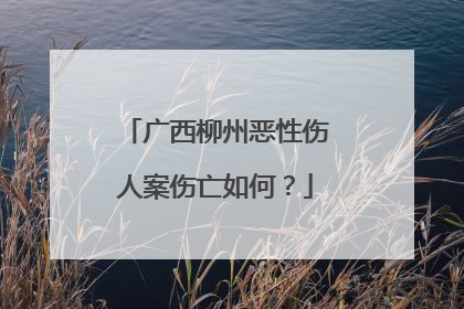 广西柳州恶性伤人案伤亡如何？