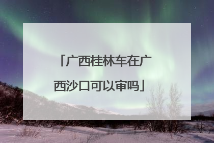 广西桂林车在广西沙口可以审吗