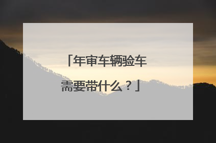 年审车辆验车需要带什么？
