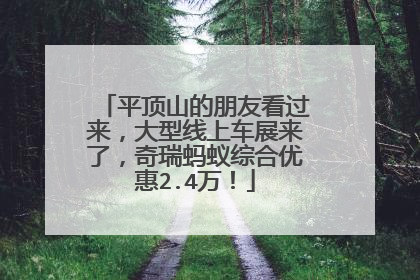 平顶山的朋友看过来，大型线上车展来了，奇瑞蚂蚁综合优惠2.4万！