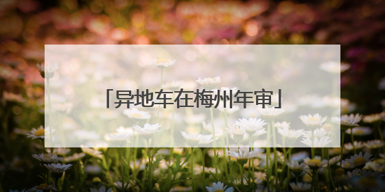 异地车在梅州年审