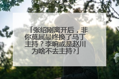 张绍刚离开后，非你莫属最终换了马丁主持？李响或是赵川为啥不去主持?