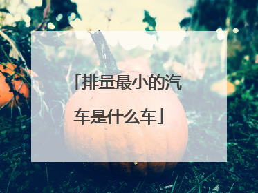 排量最小的汽车是什么车