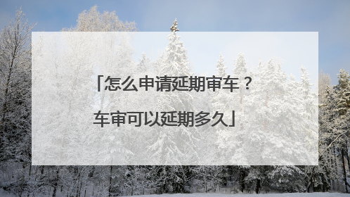怎么申请延期审车？车审可以延期多久