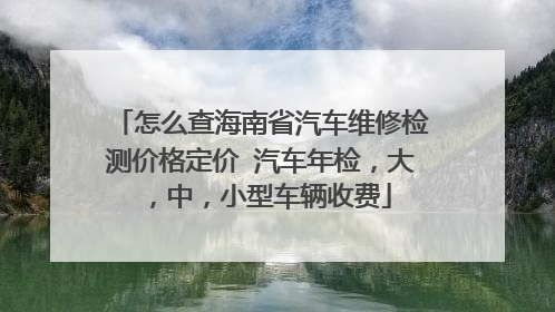 怎么查海南省汽车维修检测价格定价 汽车年检，大，中，小型车辆收费