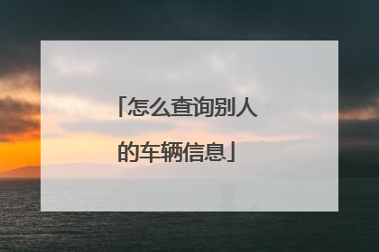 怎么查询别人的车辆信息